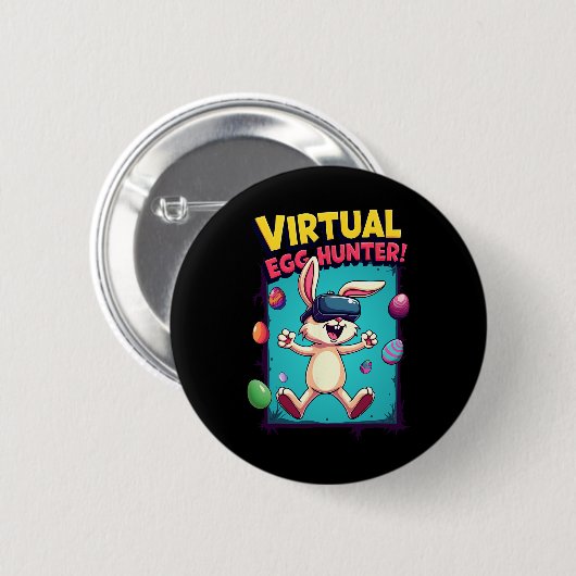 Virtual Egg Hunter - Funny Gamer Bunny Vr Easter G Button (Vorne & Hinten)