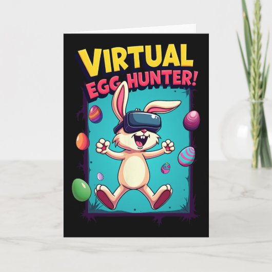 Virtual Egg Hunter - Funny Gamer Bunny Vr Easter G Karte (Vorderseite)