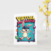 Virtual Egg Hunter - Funny Gamer Bunny Vr _ Ostern Karte (Gelbe Blume)