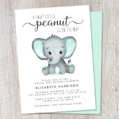 Virtual Elephant Mint Green Baby Dusche Einladung