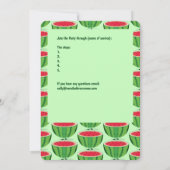 Virtual End of Summer Party Green White Watermelon Einladung (Rückseite)