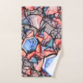 Virtual entalhada nas cores azul e salmão badhandtuch set (Handtuch)