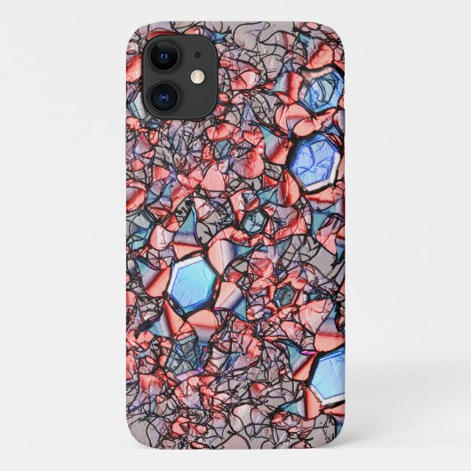 Virtual entalhada nas cores azul e salmão Case-Mate iPhone hülle (Rückseite)