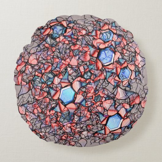 Virtual entalhada nas cores azul e salmão rundes kissen (Vorderseite)