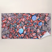 Virtual entalhada nas cores azul e salmão strandtuch (Vorderseite)