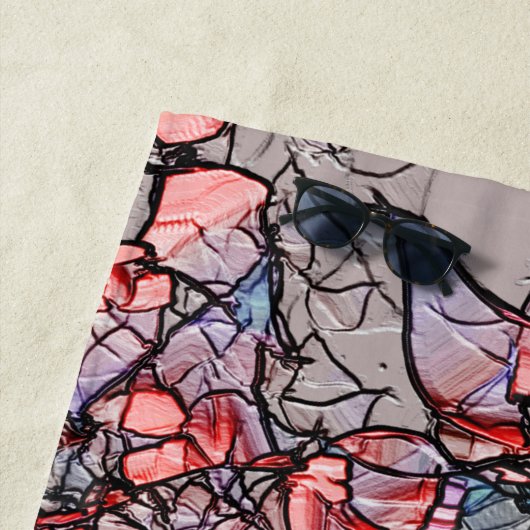 Virtual entalhada nas cores azul e salmão strandtuch (Beispiel)