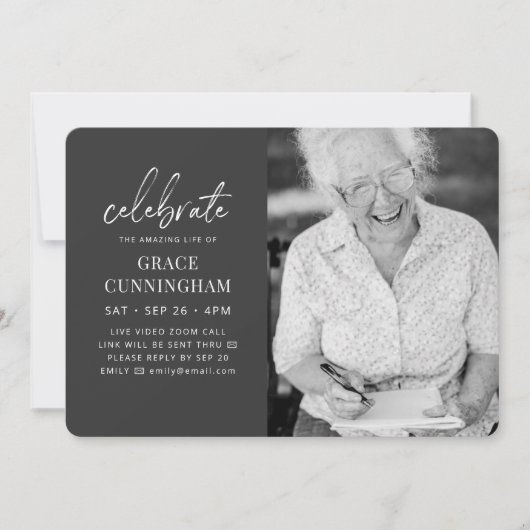 Virtual feiert das Phantastische Leben des moderne Einladung (Vorderseite)