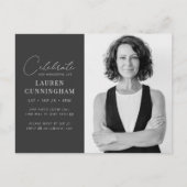 Virtual feiert ihr Leben Modernes, einfaches Foto Einladungspostkarte (Vorderseite)