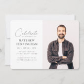 Virtual feiert sein Leben Modernes, einfaches Foto Einladung (Vorderseite)