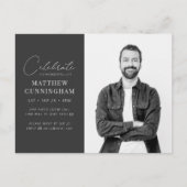 Virtual feiert sein Leben Modernes, einfaches Foto Einladungspostkarte (Vorderseite)