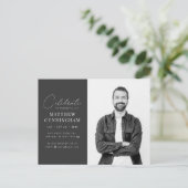 Virtual feiert sein Leben Modernes, einfaches Foto Einladungspostkarte (Stehend Vorderseite)