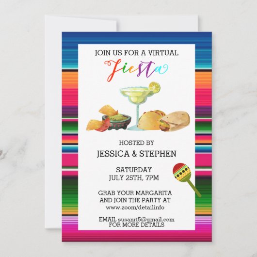 Virtual Fiesta Party Cinco De Mayo Einladung (Vorderseite)