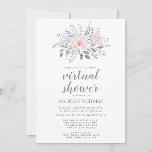 Virtual-Floral-Dusche Einladung (Vorderseite)