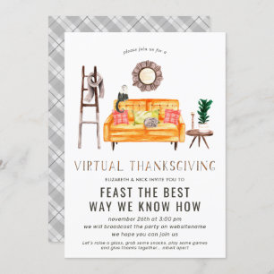 Virtual Friendsgiving Erntedank Dinner Party Einladung