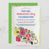 Virtual Galentine's Day Celebration Zoom Einladung (Vorne/Hinten)