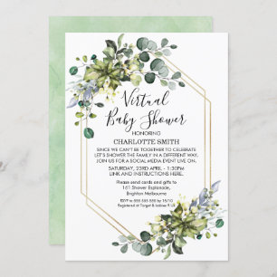 Virtual Geometric Foliage Babydusche Einladung