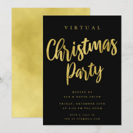 VIRTUAL Gold Minimaler Weihnachtsfeiertag Einladung