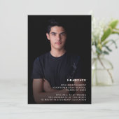 Virtual Graduation Party 1 Foto Schwarz Einladung (Stehend Vorderseite)