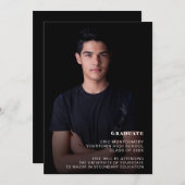 Virtual Graduation Party 1 Foto Schwarz Einladung (Vorne/Hinten)