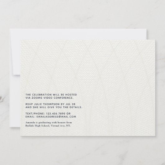 Virtual Graduation Party Einladung (Rückseite)