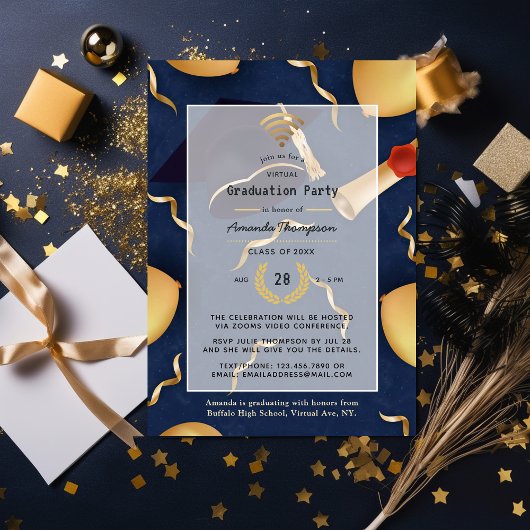 Virtual Graduation Party Foto Einladung