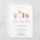 Virtual Happy Hour Cocktail Party Soziale Distanz Einladung (Vorderseite)