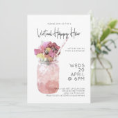 Virtual Happy Hour Party hell rosa Einladung (Stehend Vorderseite)