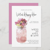 Virtual Happy Hour Party hell rosa Einladung (Vorne/Hinten)