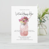 Virtual Happy Hour Party Social Distance Hright Einladung (Stehend Vorderseite)