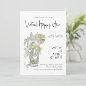 Virtual Happy Hour Social Distance Cocktail Party Einladung (Stehend Vorderseite)