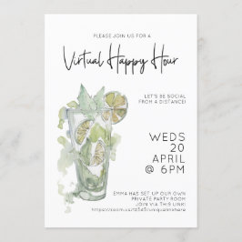Virtual Happy Hour Social Distance Cocktail Party Einladung