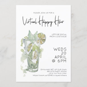 Virtual Happy Hour Social Distance Cocktail Party Einladung