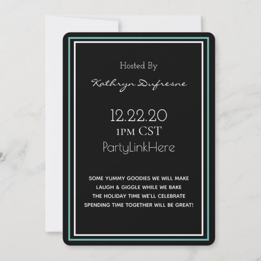 Virtual Holiday Bake Party Einladung (Rückseite)