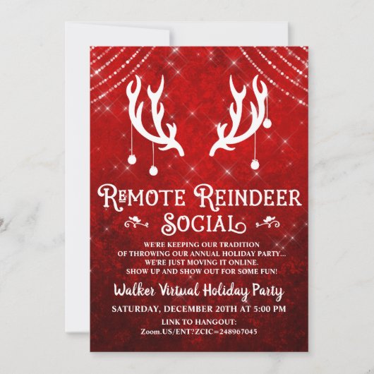 Virtual Holiday Weihnachten Party Einladung (Vorderseite)
