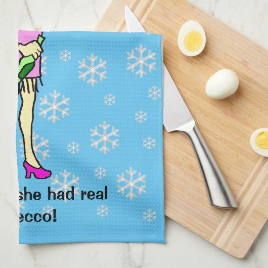 Virtual Hugs Prosecco Weihnachten Geschirrtuch (Viertel Falte)