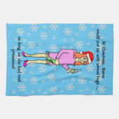 Virtual Hugs Prosecco Weihnachten Geschirrtuch (Horizontal)