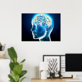 Virtual Human Brain Airbrush Art Poster (Heimbüro)