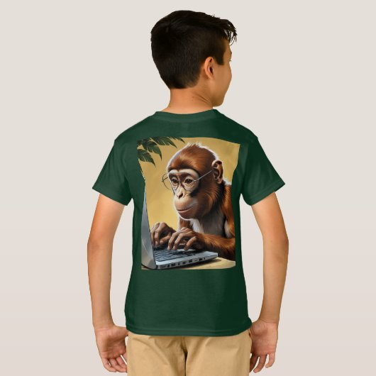Virtual Jungle Call Monkey T-Shirt (Schwarz voll)