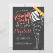 Virtual Karaoke Party Babydusche Einladung (Vorderseite)