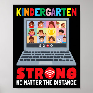 Virtual Kindergarten Spaß 100 Tage Schullehrgang Poster