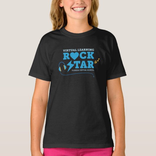 Virtual Learning Rock Star T - Shirt (Schwarz) (Vorderseite)