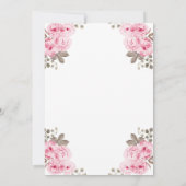 Virtual Little Pumpkin Pink Floral Baby Dusche Einladung (Rückseite)