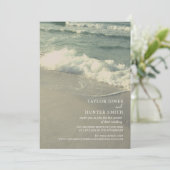 Virtual Live Stream Beach Hochzeit Einladung (Stehend Vorderseite)