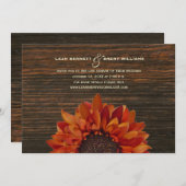 Virtual Live Stream Hochzeit rustikale Sonnenblume Einladung (Vorne/Hinten)