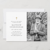 Virtual Memorial Feier des Lebens einfache Kreuz Einladung (Vorderseite)