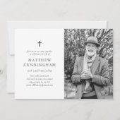 Virtual Memorial Feier des Lebens einfache Kreuz Einladung (Vorderseite)