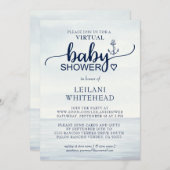 Virtual Nautical Ocean Baby Shower Einladung (Vorne/Hinten)