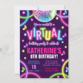 Virtual Neon Glow in der Dunklen Geburt Einladung (Vorderseite)