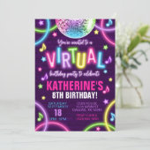 Virtual Neon Glow in der Dunklen Geburt Einladung (Stehend Vorderseite)