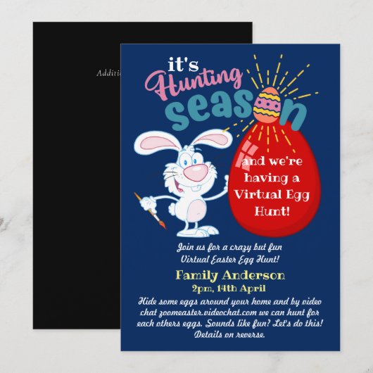 Virtual Oaster Egg Hunt! Einladungen für Video-Cha (Vorne/Hinten)